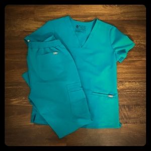 Teal figs scrubs